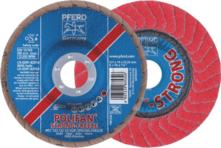 PFERD STRONG FREEZE POLIFAN 125 X 22MM CO50 GRIT